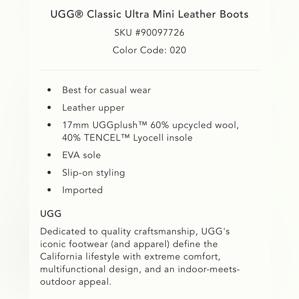 Women’s UGG® Classic Ultra Mini Leather Boots - Picture 4 of 4